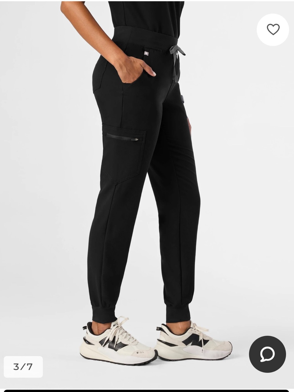 Figs Women Black Jogger Scrub Pants - Zamora - Picture 2 of 2